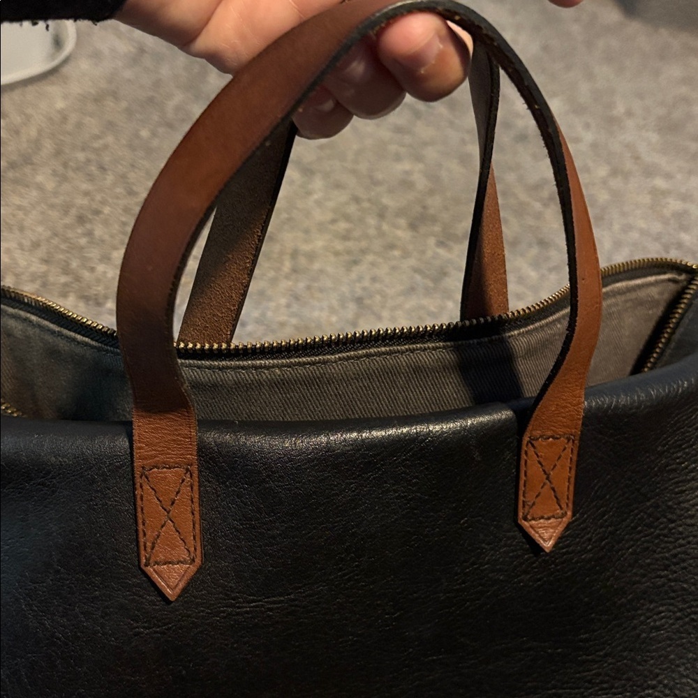 Madewell Leather Zip Top Transport Tote - Picture 8 of 8